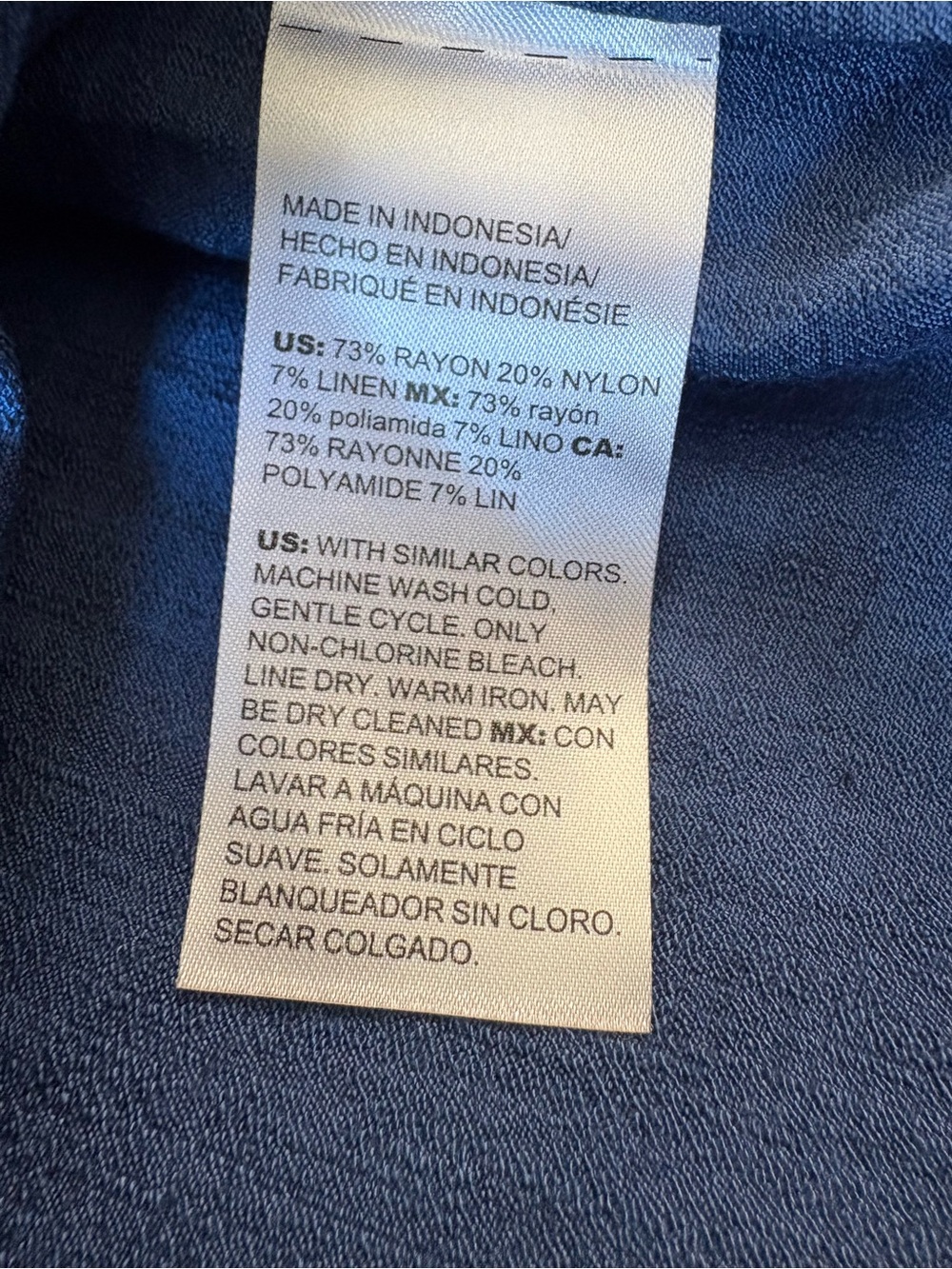 Chico's Casual Rayon Navy Button-Down Tunic sz XL Lightweight Coastal Grandma - Picture 5 of 9